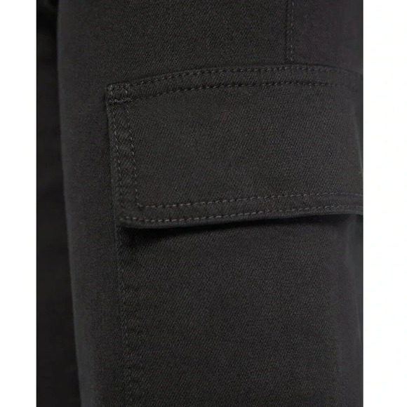 NWT MOTHER The Straight Up Rambler Cargo Skimp Jeans in Pitch Black Size 32 - Picture 9 of 16
